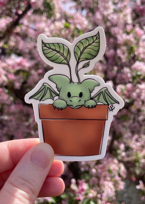 The Potted Hatchling Sticker